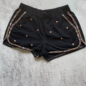 Madewell Embroidered Black Shorts